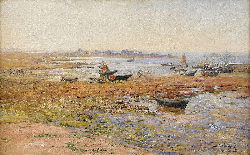 Alfred Wahlberg Fishing Boats at Saint Guenole